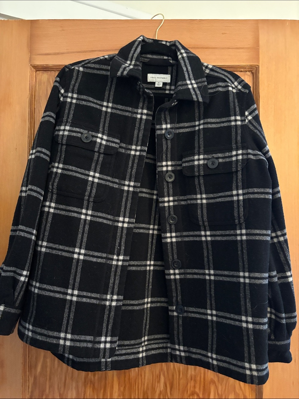 Rails Black Plaid Button-Front Shirt Jacket